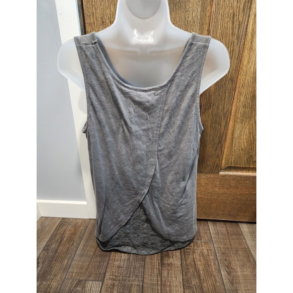 Maurices Tank Top Womens XL Grey Lace Back Rhinestones Bling - Picture 3 of 8